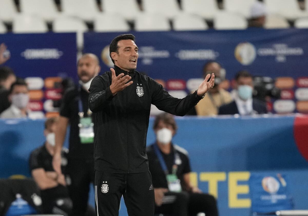 Argentina's coach Lionel Scaloni  