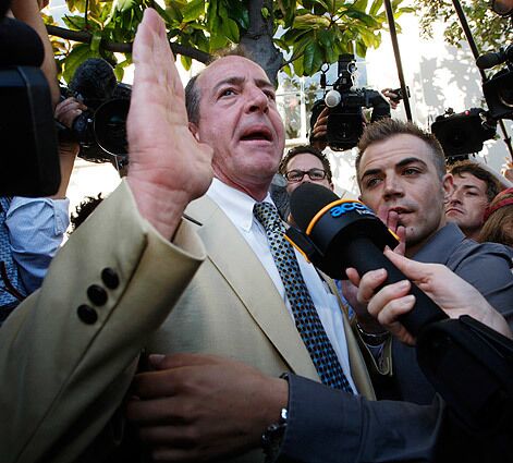 Michael Lohan, father of Lindsay Lohan, is interviewed as he leaves the Beverly Hills Courthouse.