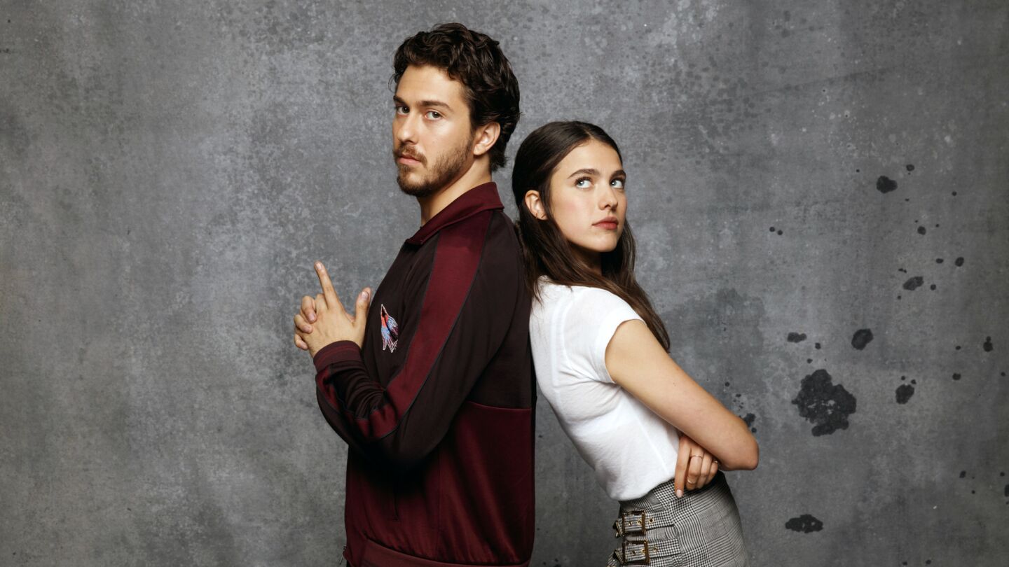 Actors Nat Wolff and Margaret Qualley from the film "Death Note photographed at Comic-Con in San Diego, 2017.