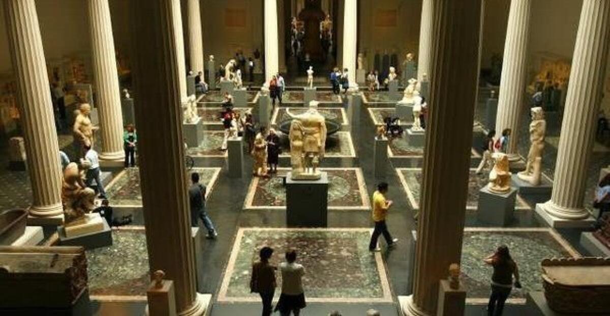 A view of the Greek and Roman classical art galleries at the Metropolitan Museum of Art in New York.