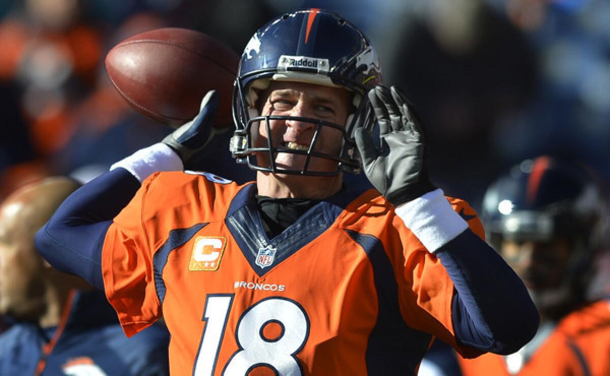Denver Broncos quarterback Peyton Manning passed for 230 yards and two touchdowns in Sunday's 24-17 win over the San Diego Chargers in the AFC division playoffs.