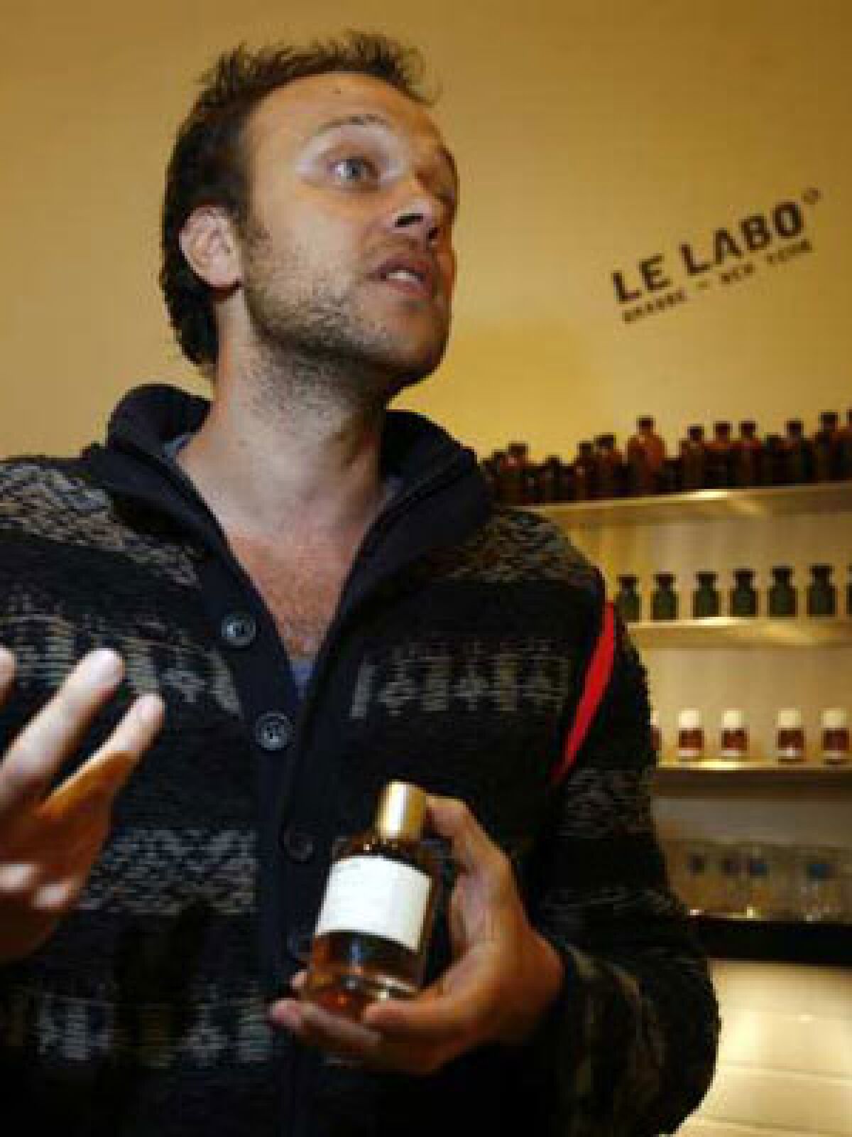 WEARING LAYERS: Le Labo co-owner Fabrice Penot describes the L.A.-specific scent as a white ball of musk with a black, dirty center.