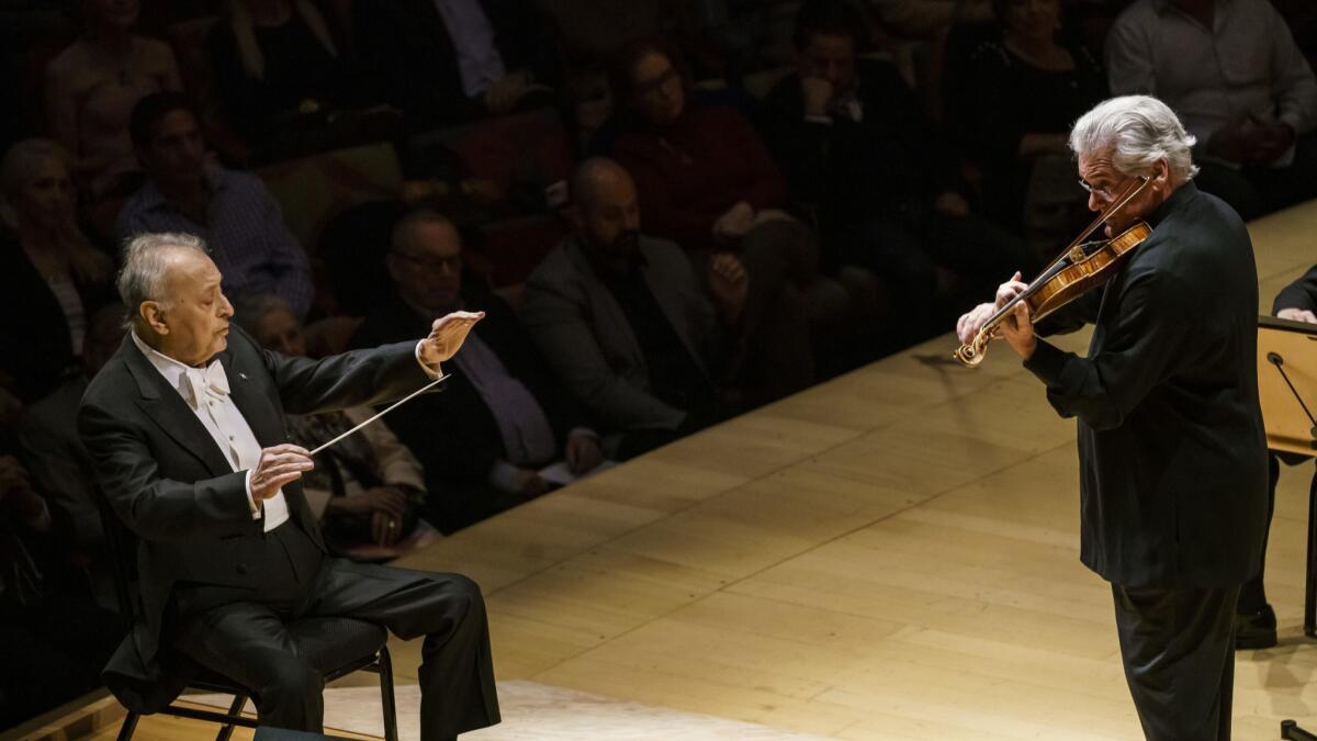 Zubin Mehta conducts the Los Angeles Philharmonic with Pinchas Zukerman on violin for Brahms' Violin Concerto in D major, Op. 77.