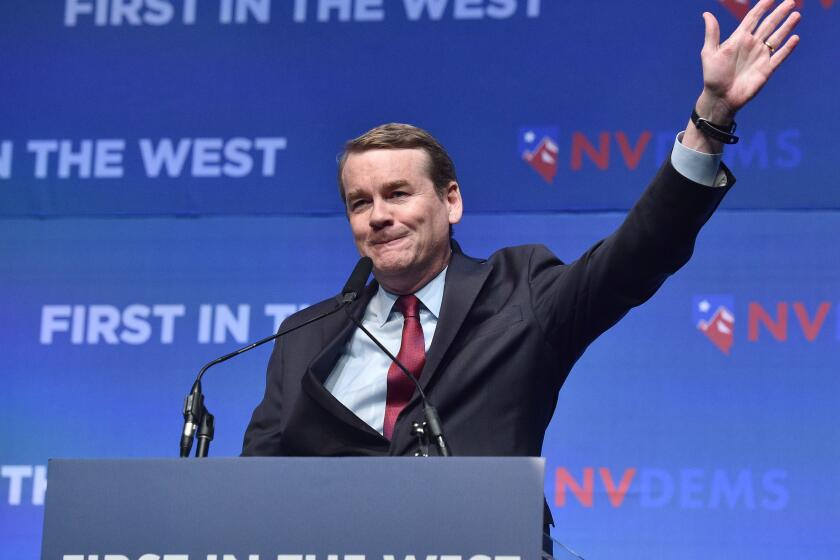 LAS VEGAS, NEVADA - NOVEMBER 17: Democratic presidential candidate and U.S. Sen. Michael Bennet (D-CO) speaks during the Nevada Democratic's "First in the West" event at Bellagio Resort & Casino on November 17, 2019 in Las Vegas, Nevada. The Nevada Democratic presidential caucuses is scheduled for February 22, 2020. (Photo by David Becker/Getty Images)