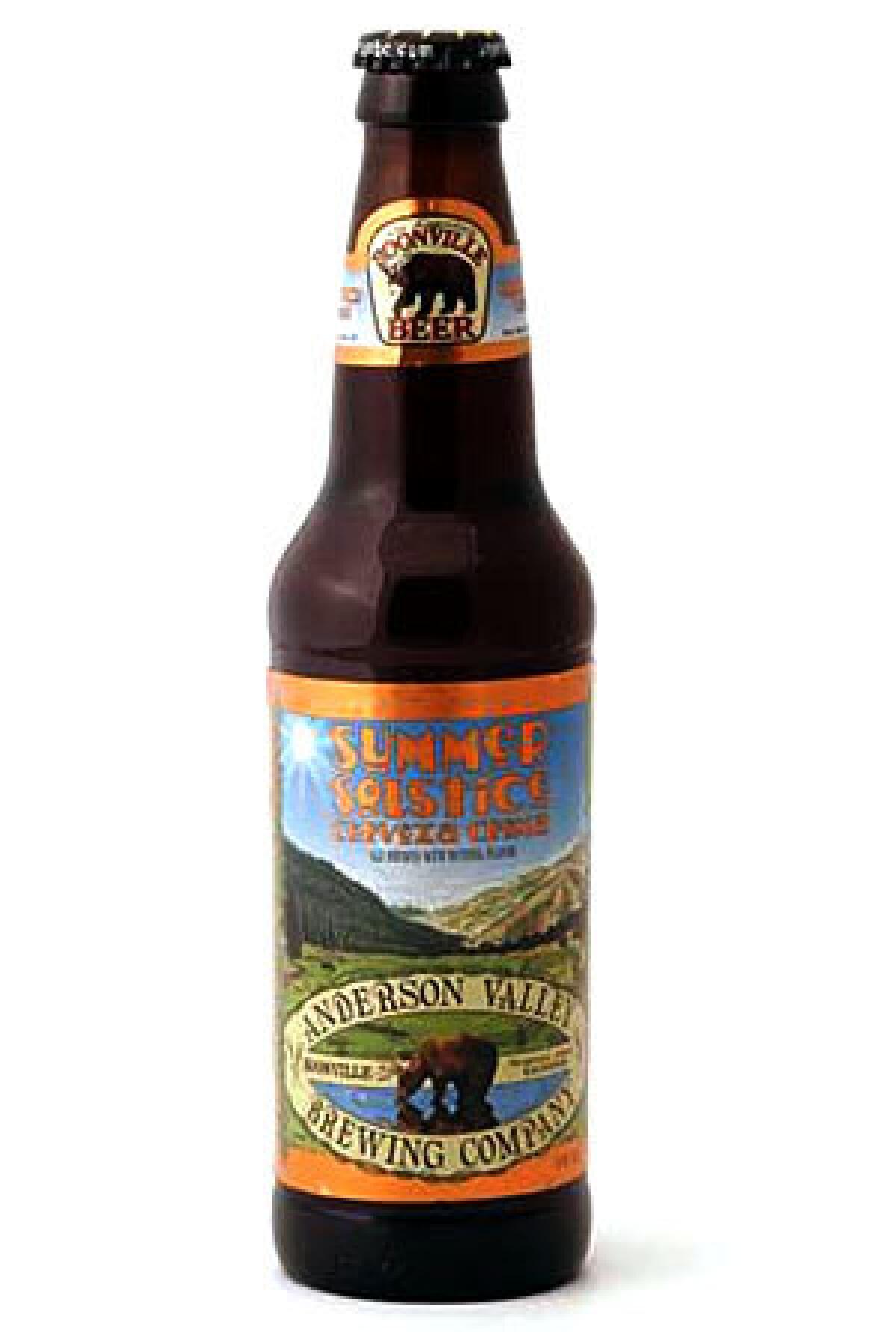 BEER OF THE MONTH: Anderson Valley Summer Solstice Cerveza Crema RECENT & RELATED: Beer gets sour -- so pucker up Pick out a wine with Times restaurant critic S. Irene Virbila Recipes from the L.A. Times Test Kitchen