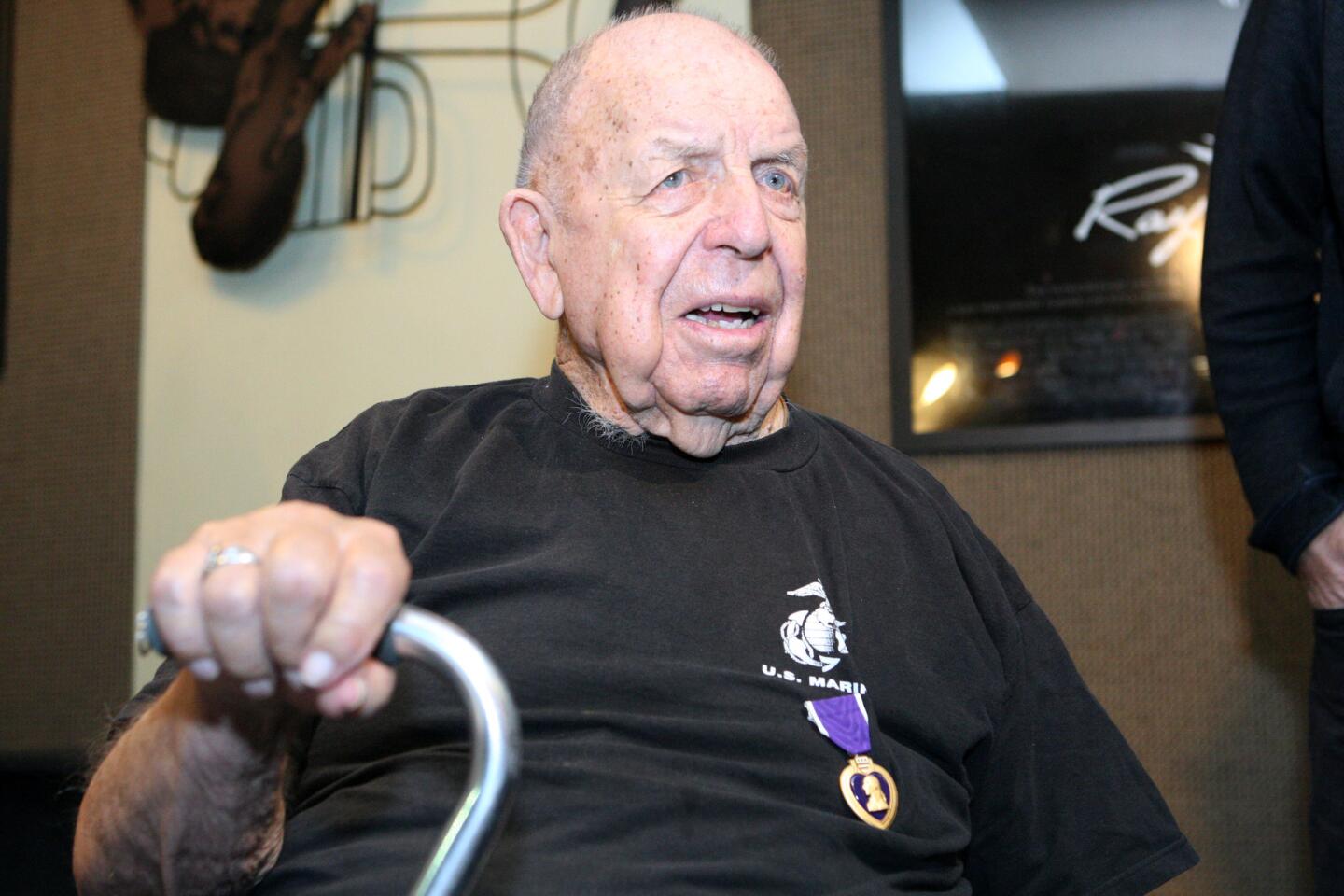 Photo Gallery: United States Marine receives Purple Heart almost 72 years after being injured at Iwo Jima during World War II