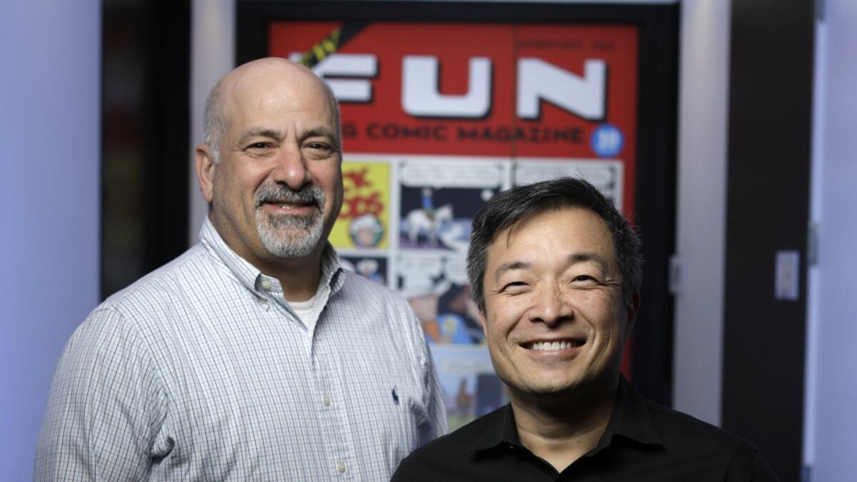Co-publishers at DC Entertainment, Dan DiDio, left, and Jim Lee.