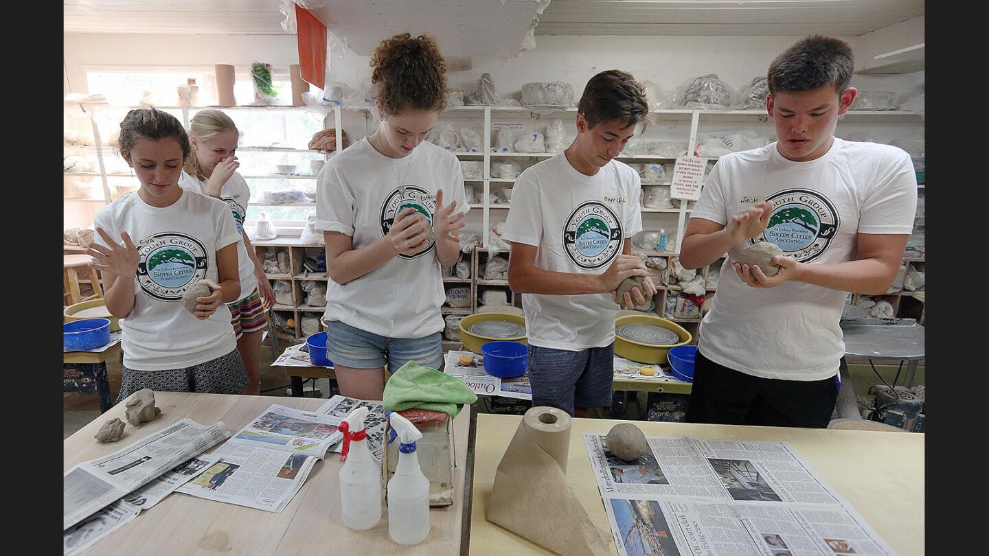 Photo Gallery: Spanish and German exchange students make pottery at Community Center of La Cañada Flintridge