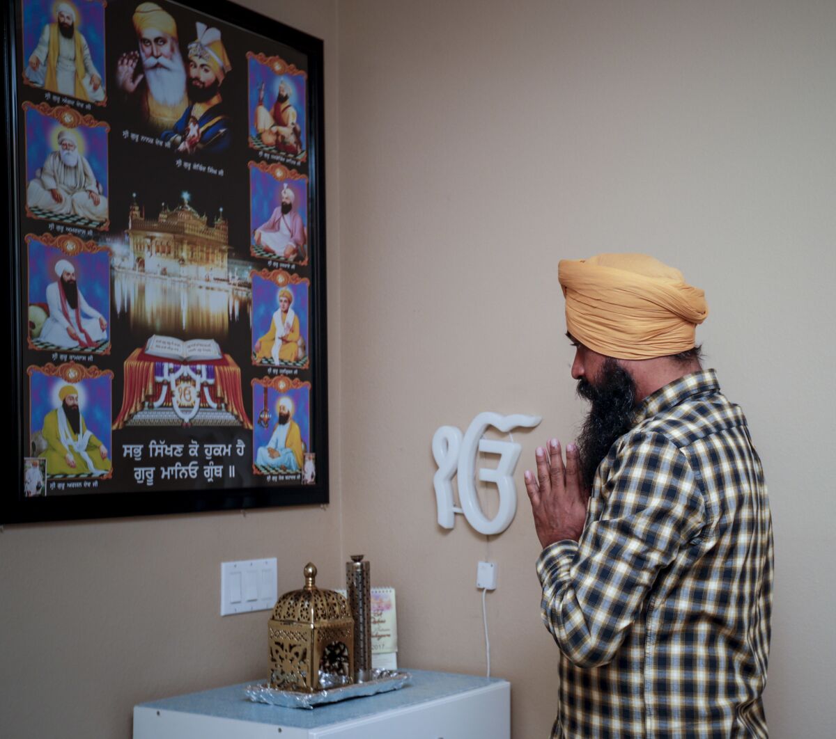 Singh prays at home before taking off for a long drive.