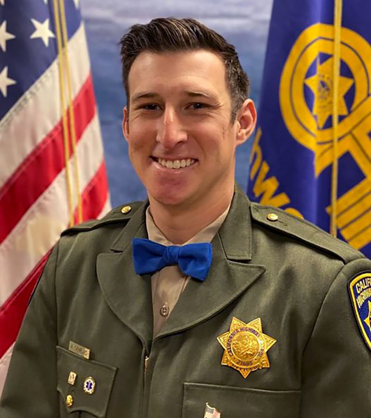 CHP officer Andy Ornelas, 27, was struck while riding his motorcycle on patrol on Nov. 23 in Palmdale.