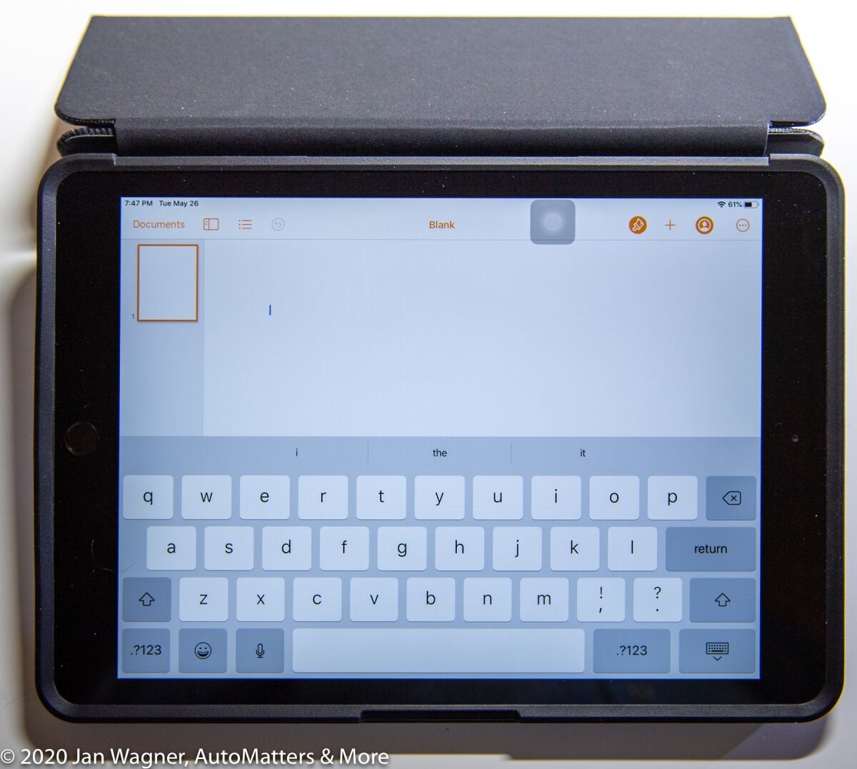 Typing configuration with the OtterBox Symmetry Folio Series case