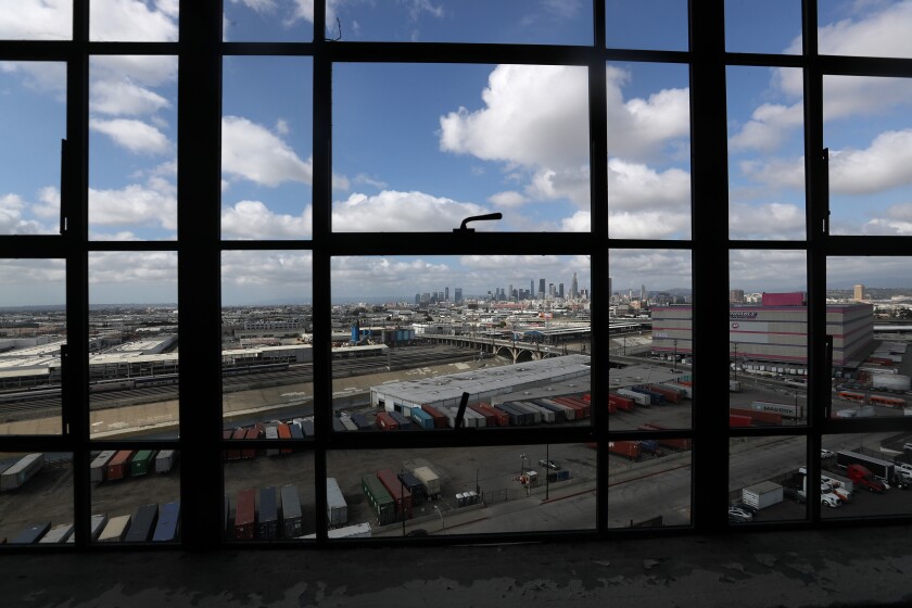 A view from the 10th floor of the Sears building in Boyle Heights.