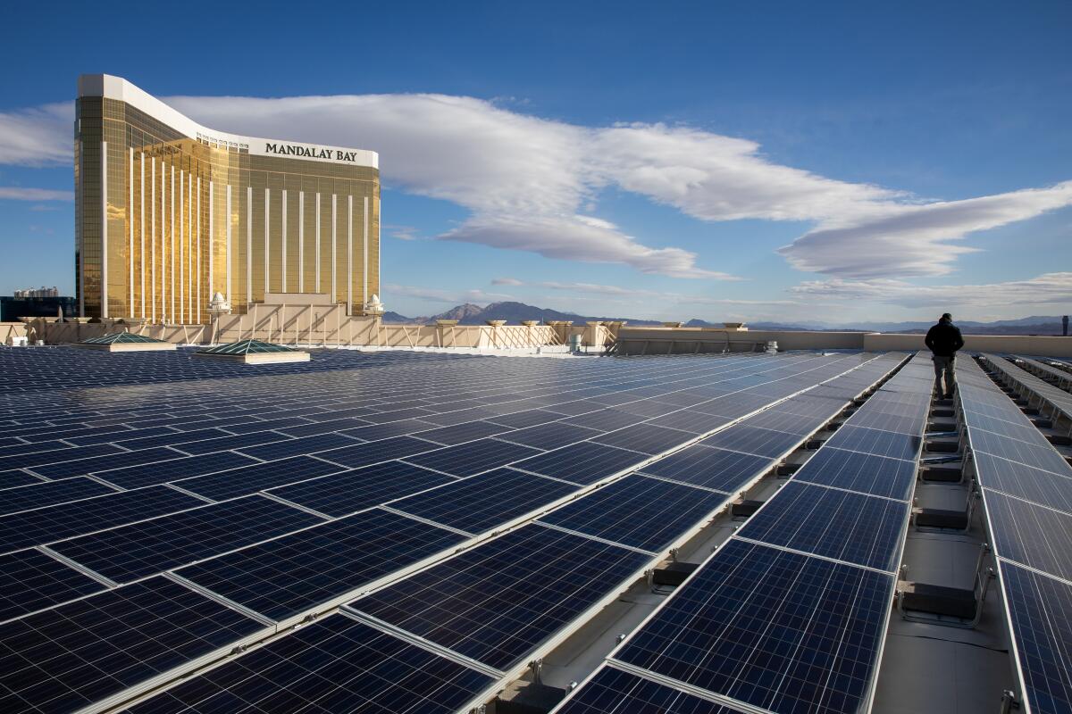 The Mandalay Bay Convention Center in Las Vegas is the site of one of the nation's largest rooftop solar arrays. 