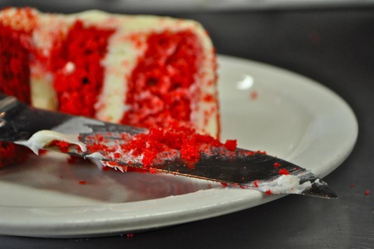 Red velvet cake is one of the many comfort food dishes on the menu at Auntie Em's.