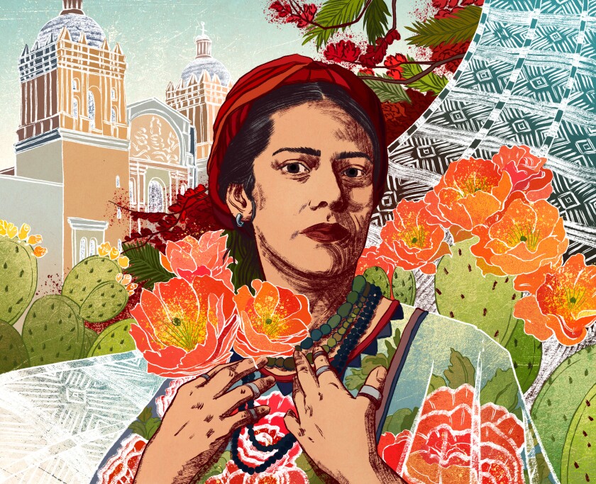 Illustration of Lila Downs and Oaxaca.