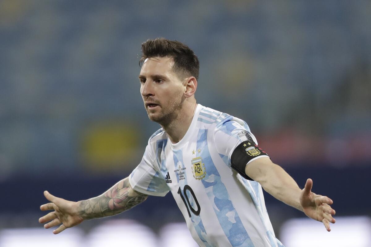Lionel Messi, de la selección de Argentina, 