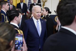 President Joe Biden leaves after a ceremony to mark the second anniversary of the Jan. 6 assault on the Capitol and to award Presidential Citizens Medals in the East Room of the White House in Washington, Friday, Jan. 6, 2023. (AP Photo/Patrick Semansky)