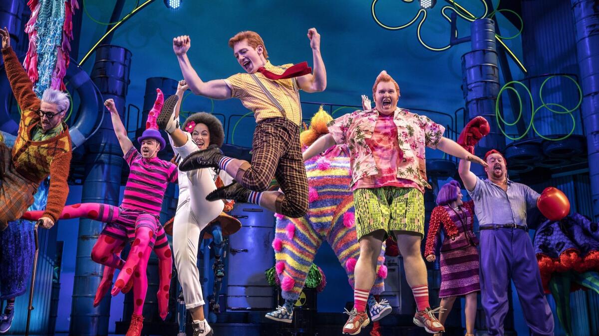 "SpongeBob SquarePants" tied with "Mean Girls" for the most Tony Award nominations on Tuesday.