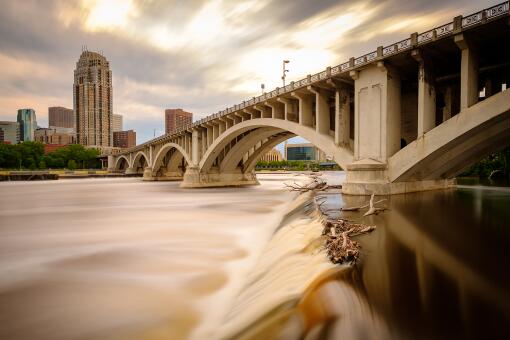 A photo of a bridge in Minneapolis, Minnesota.