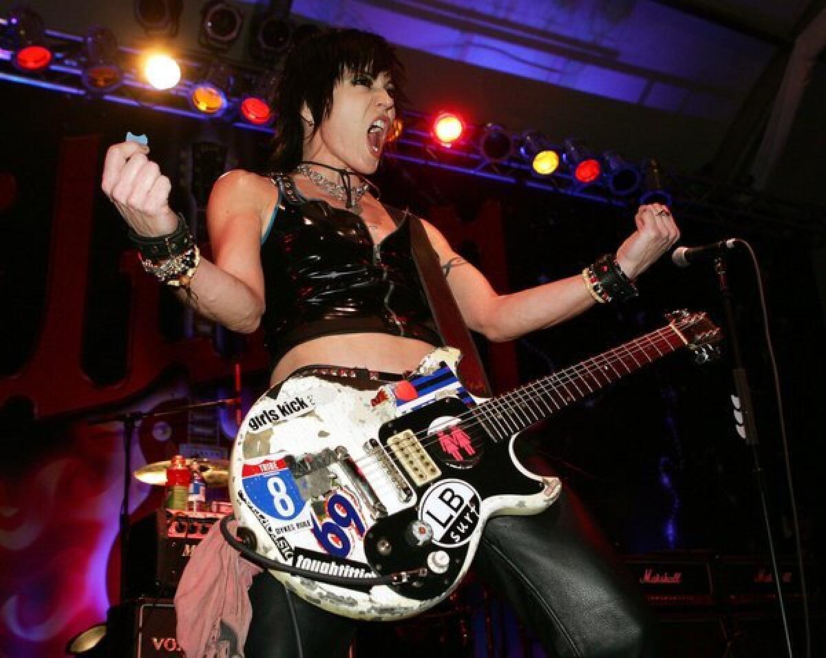 Joan Jett performs at International Consumer Electronics Show in Las Vegas.