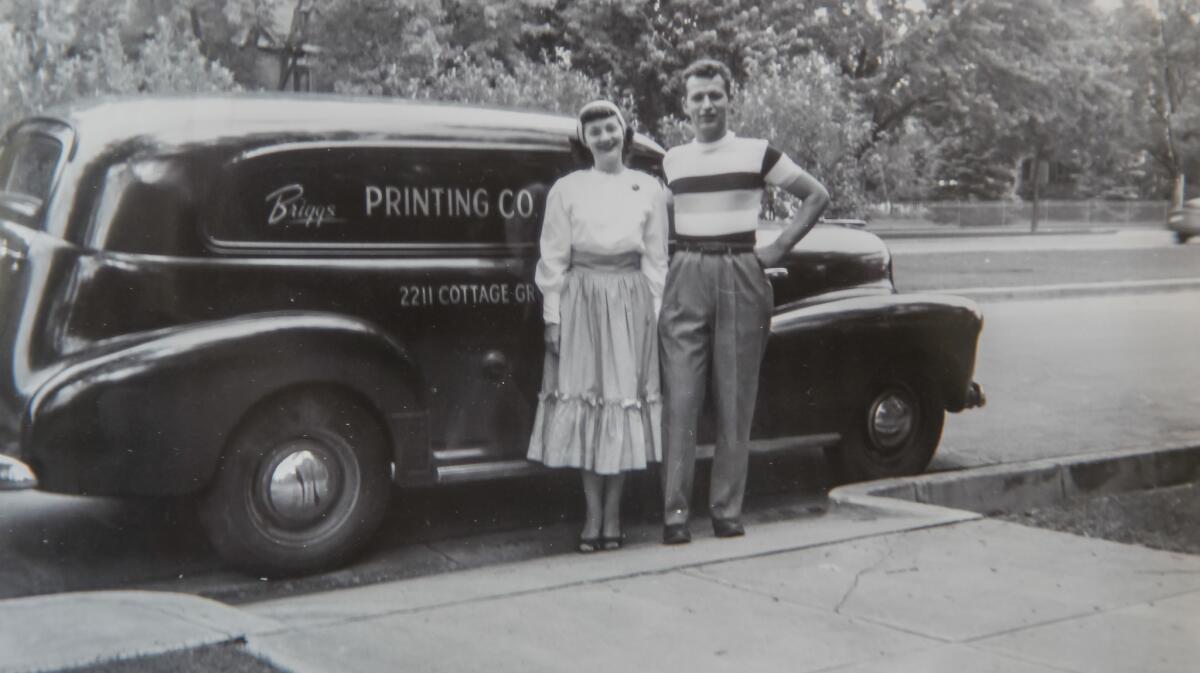 A 1948 photo of Blaine and LaVerne Briggs on a trip in Colorado Springs visiting family. They married in 1946 and have been married nearly 71 years.