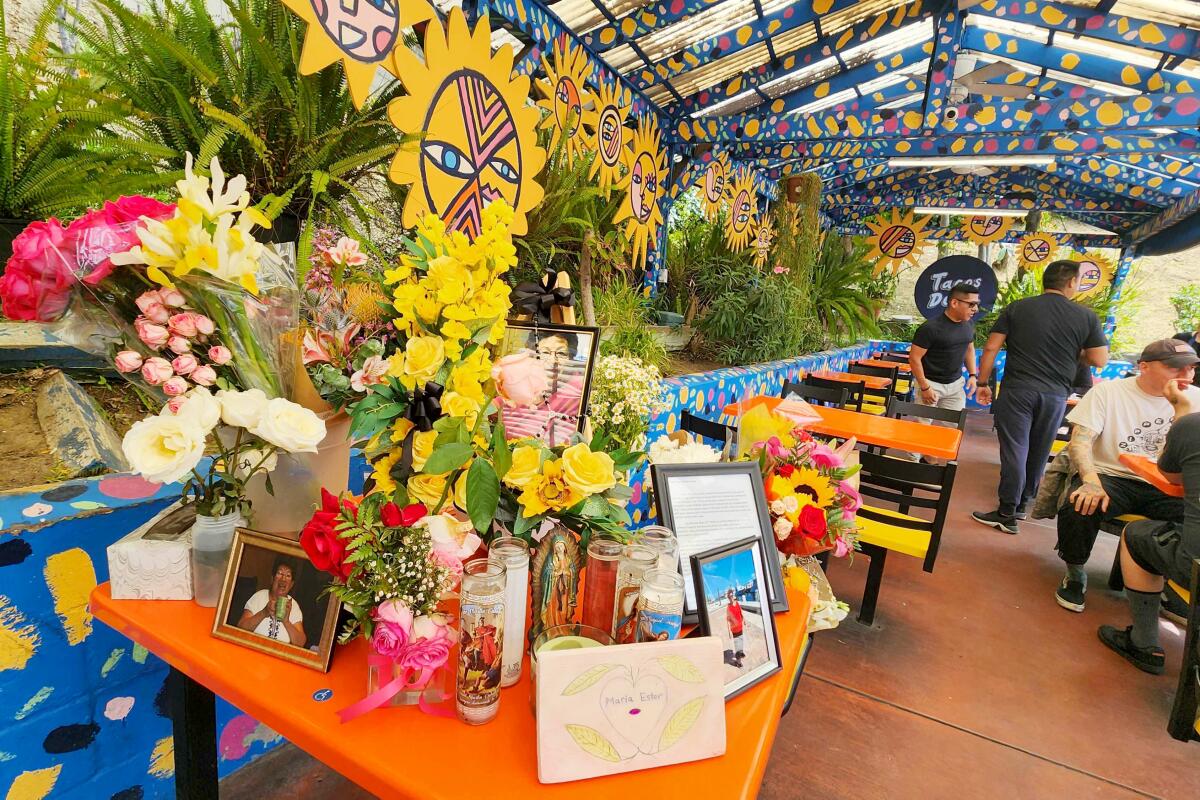 LOS ANGELES, CA ––MARCH 1, 2011–– The patio area of Tacos Delta offers shade and a color ambiance on W Sunset Boulevard, near Lucile Avenue in the Silver Lake neighborhood of Los Angeles, March 1, 2011. (Jay L. Clendenin/Los Angeles Times) OG Archive file name: lhsy9pnc