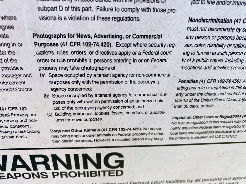 A sign at the San Ysidro Port of Entry at the U.S.-Mexico border