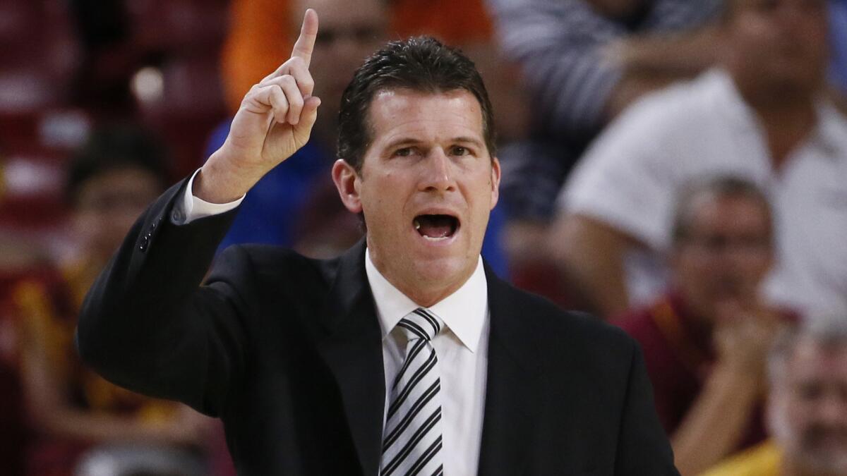 UCLA Coach Steve Alford instructs his players during a game against Arizona State on Feb. 18.