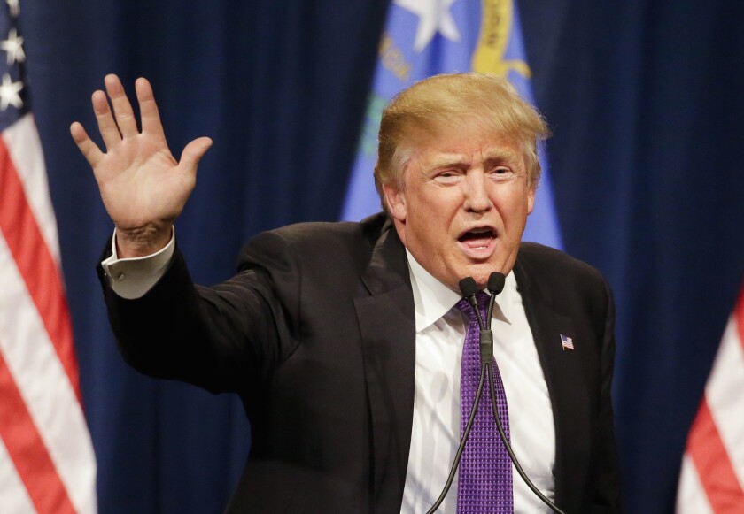 Republican presidential candidate Donald Trump speaks in Las Vegas this week.
