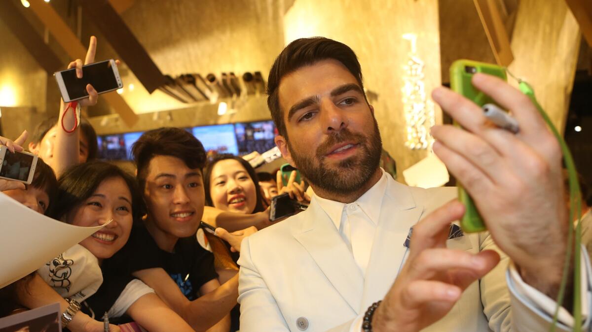 Actor Zachary Quinto attends an Aug. 20 fan screening of "Star Trek Beyond" in Guangzhou, China.