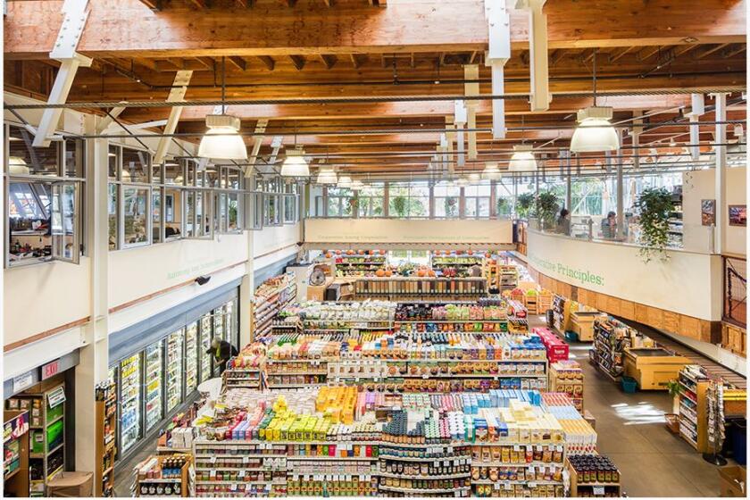 The market hall is the main shopping floor of Ocean Beach People’s Organic Food Market.