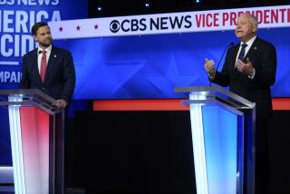 Minnesota Gov. Tim Walz speaks during a vice presidential debate.