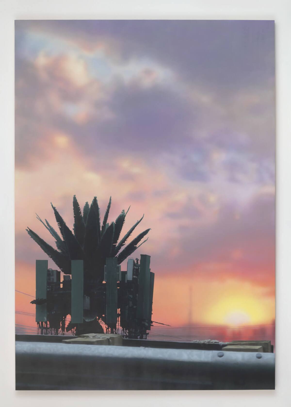 Sayre Gomez, "Palm Tower," 2019, acrylic on canvas.