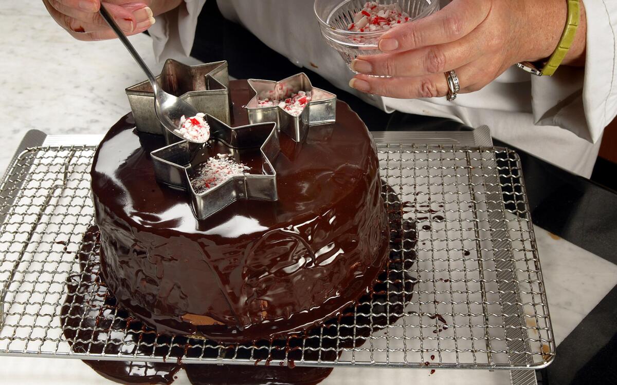Chocolate cake with whipped chocolate mint ganache