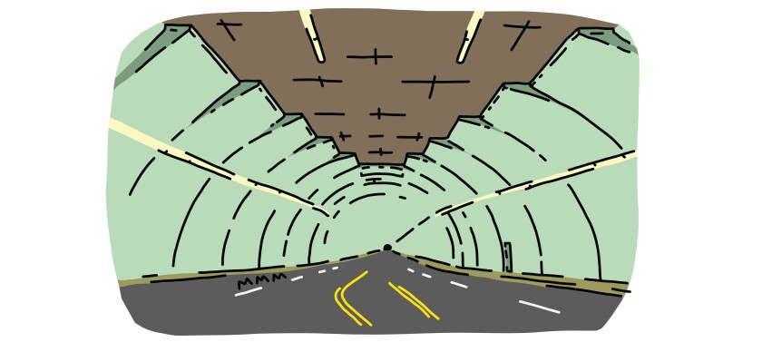 Ilustración del túnel 2nd Street en DTLA.
