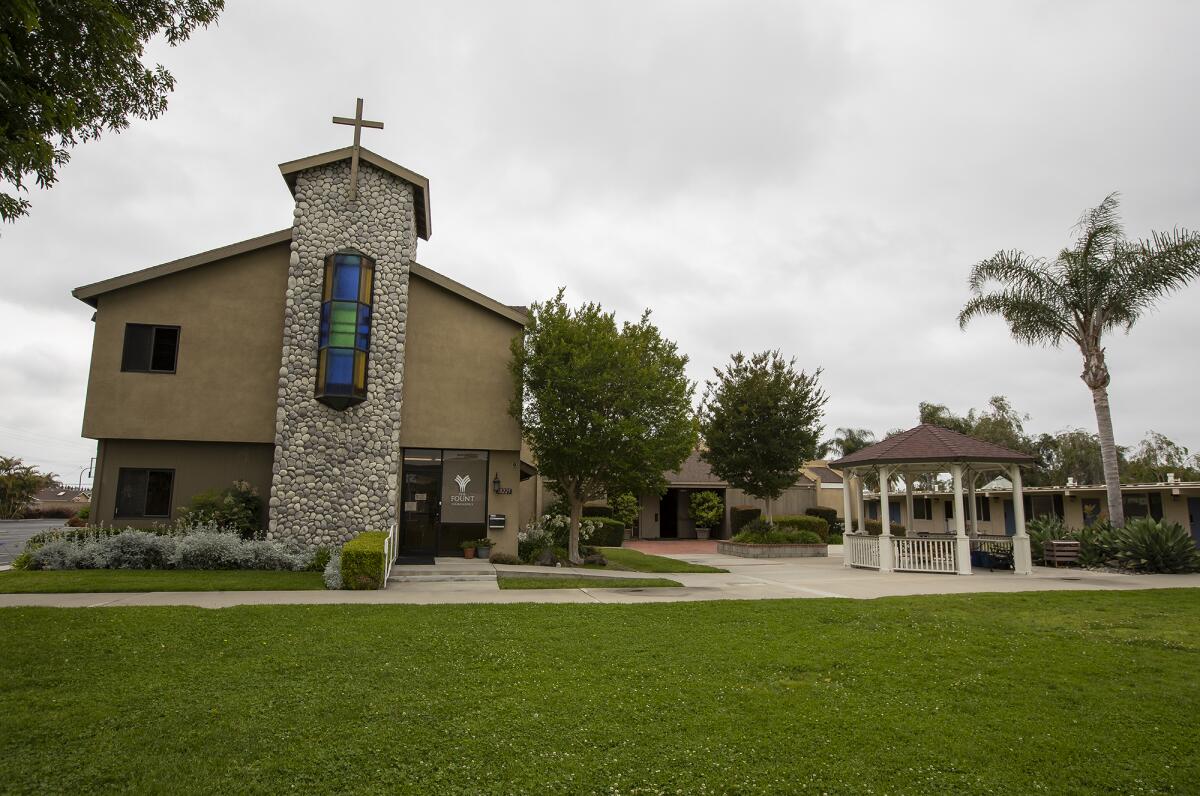 The exterior of the Fount Church in Fountain Valley.