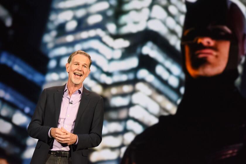 Netflix CEO Reed Hastings gives a keynote address, January 6, 2016 at the CES 2016 Consumer Electronics Show in Las Vegas, Nevada. AFP PHOTO / ROBYN BECKROBYN BECK/AFP/Getty Images ** OUTS - ELSENT, FPG, CM - OUTS * NM, PH, VA if sourced by CT, LA or MoD **