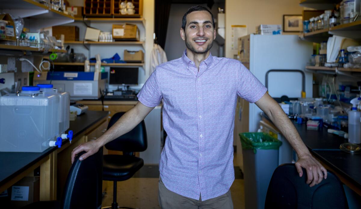 Andrew Goldstein in his lab at UCLA.