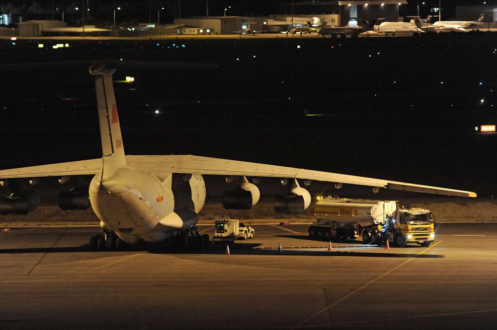 A Chinese Ilyushin IL-76 aircraft prepares to fly out from Perth International Airport on April 16 to help in the search for missing Malaysia Airlines Flight MH370.