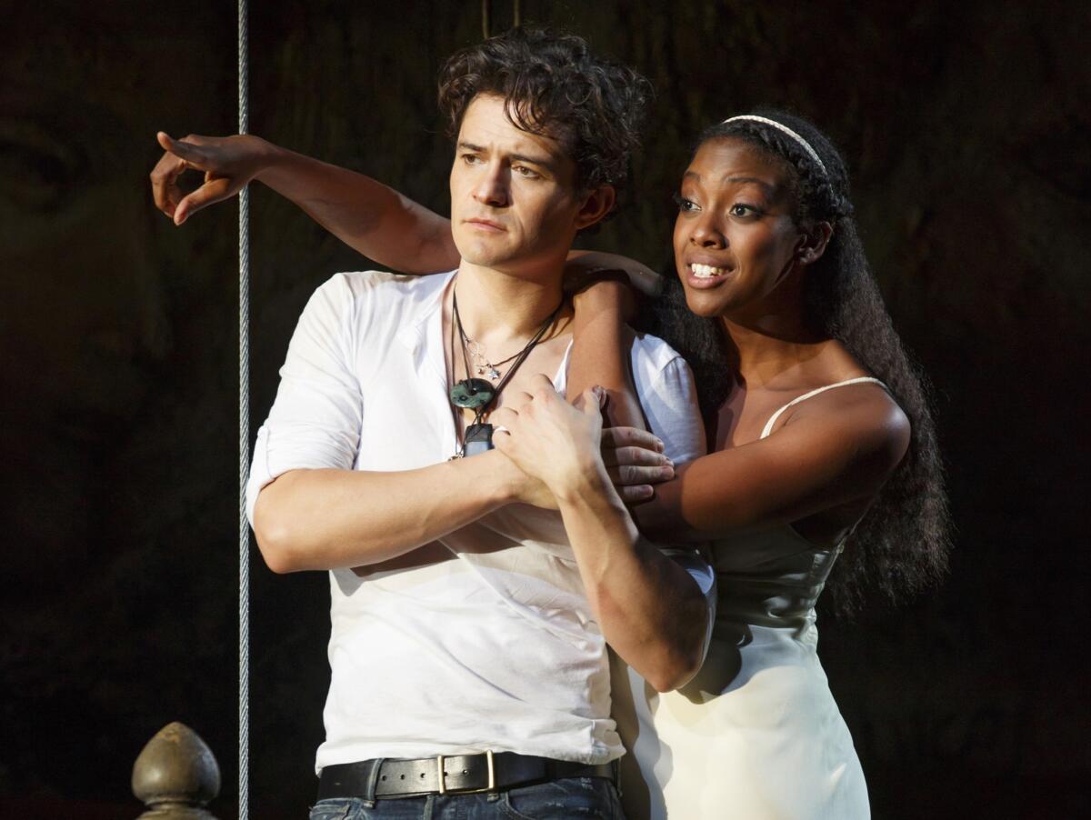 Orlando Bloom and Condola Rashad star in "Romeo and Juliet."
