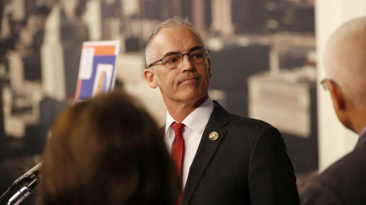 Los Angeles City Councilman Mitch O'Farrell attends a City Hall news conference in February.