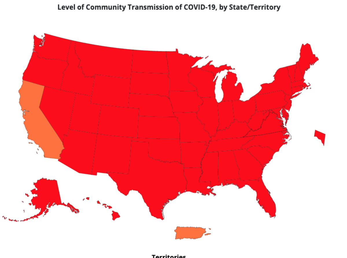 CDC community transmission of COVID-19