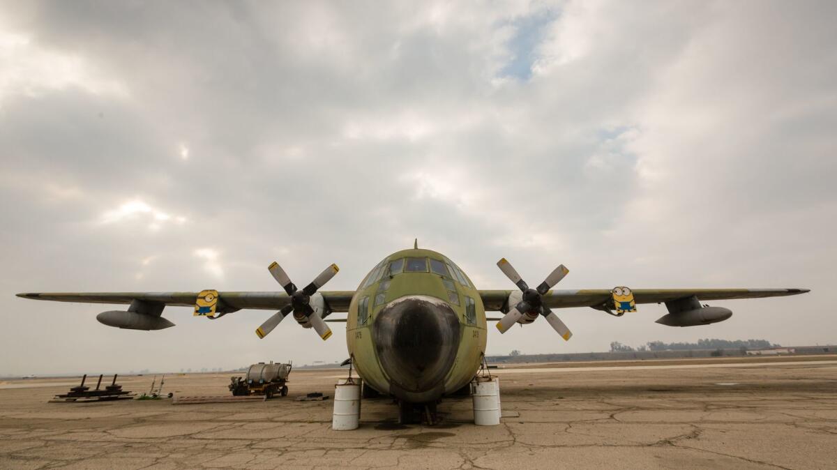 A C-130 rusts away on the tarmac at the Visalia Municipal Airport. Commercial airlines service has been cut to three small airports in central California in the past four years. Visalia Municipal Airport lost service in 2016.