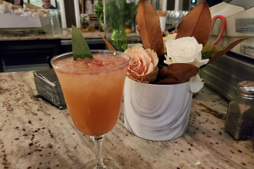 This alcohol-free cocktail, dubbed the “Vacation,” is served at Temperance, a new pop-up in downtown Fullerton.