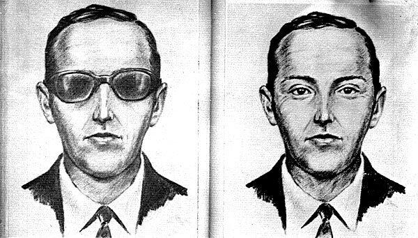 An artist's sketches of D.B. Cooper. The mysterious Cooper became an urban hero for outsmarting corporate America and evading the U.S. government for 40 years.