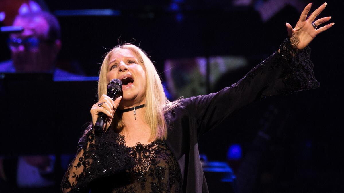 Barbra Streisand kicked off her tour in Los Angeles on Tuesday by singing from six decades of hit albums.