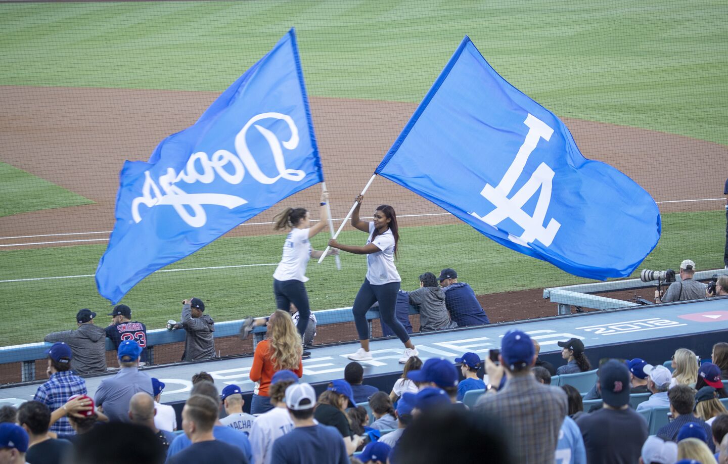 Dodgers flag girls