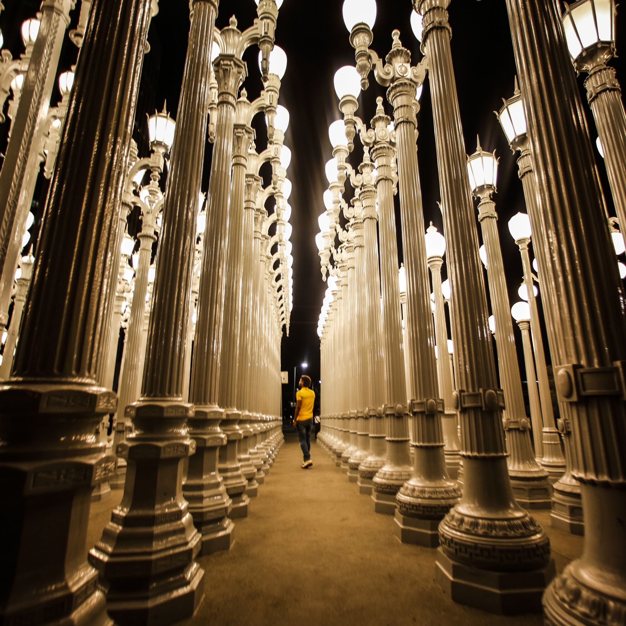 Chris Burden's "Urban Light" installation at LACMA has become one of the city's most popular landmarks.