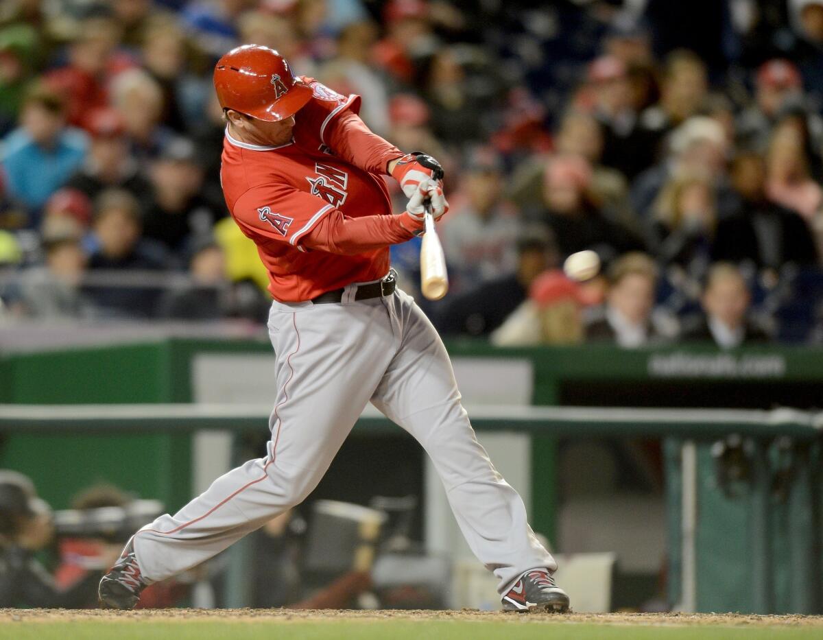 Angels third baseman David Freese has struggled at the plate this season, hitting .145 with one home run and 20 runs batted in.