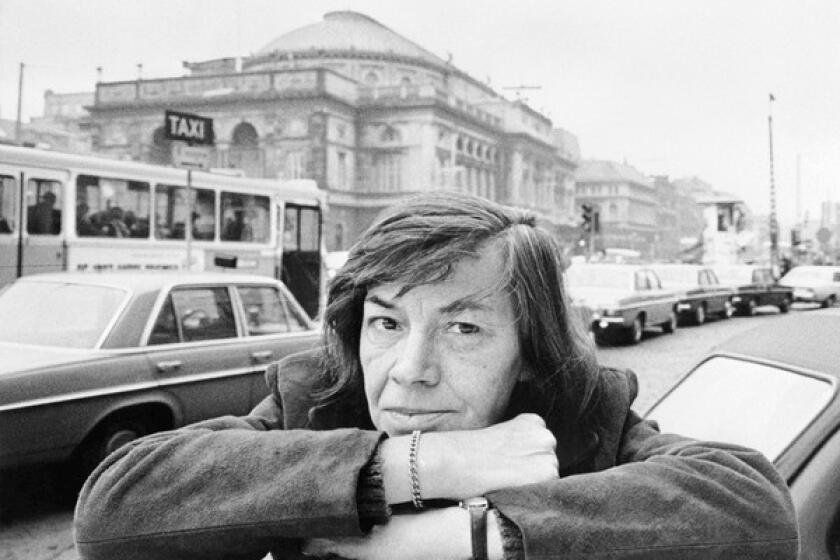 American novelist and spychological thrillers writer, Patricia Highsmith, posing in Copenhagen in 1975.